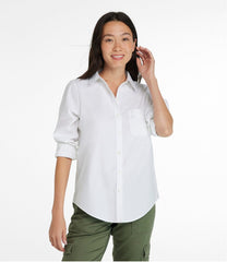 L.L.BeanWomen's Wrinkle-Free Pinpoint Oxford Shirt, Long-Sleeve Relaxed Fit