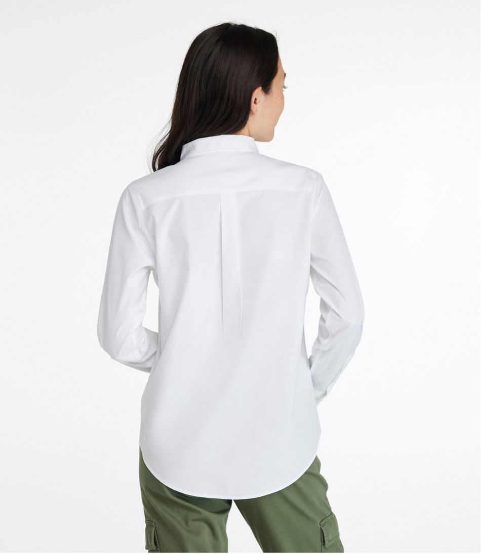 L.L.BeanWomen's Wrinkle-Free Pinpoint Oxford Shirt, Long-Sleeve Relaxed Fit