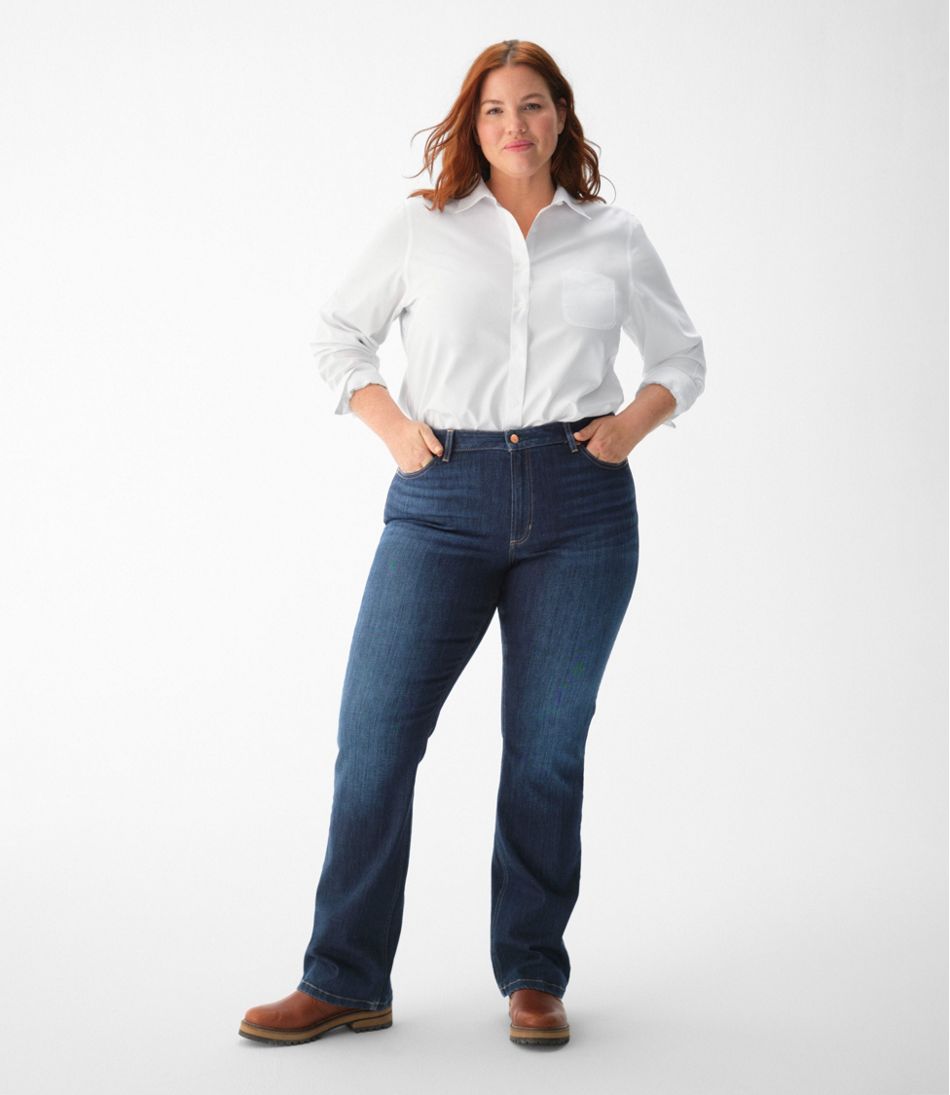 L.L.BeanWomen's Wrinkle-Free Pinpoint Oxford Shirt, Long-Sleeve Relaxed Fit