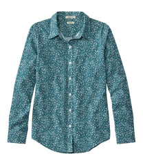 L.L.BeanWomen's Wrinkle-Free Pinpoint Oxford Shirt, Relaxed Fit Long-Sleeve Print