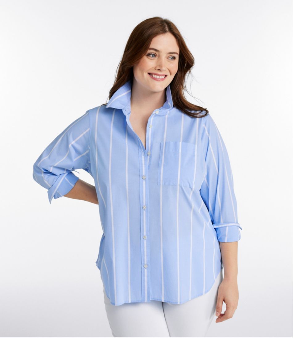 L.L.BeanWomen's Essential Cotton Poplin Shirt, Long-Sleeve