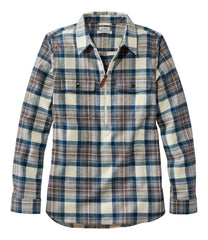L.L.BeanWomen's Scotch Plaid Flannel Shirt, Quarter-Zip