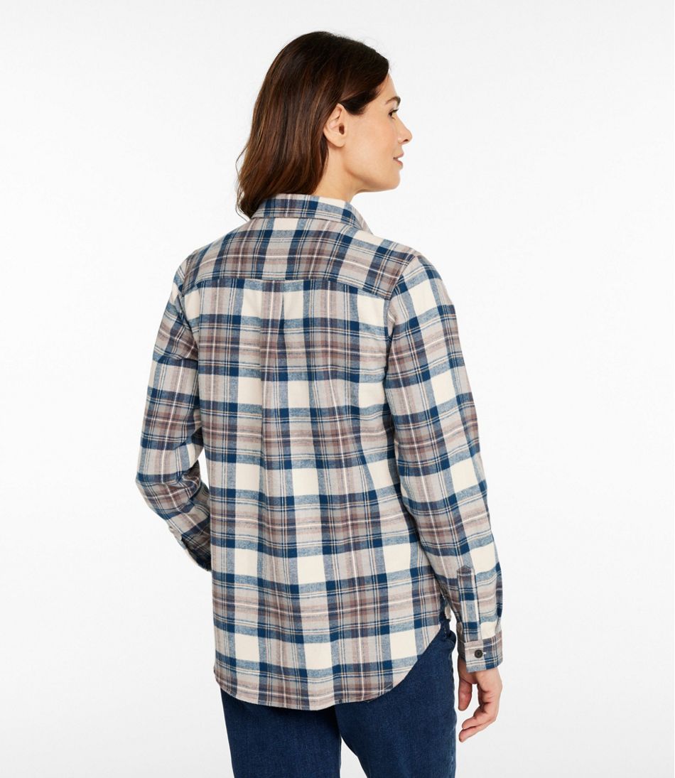L.L.BeanWomen's Scotch Plaid Flannel Shirt, Quarter-Zip