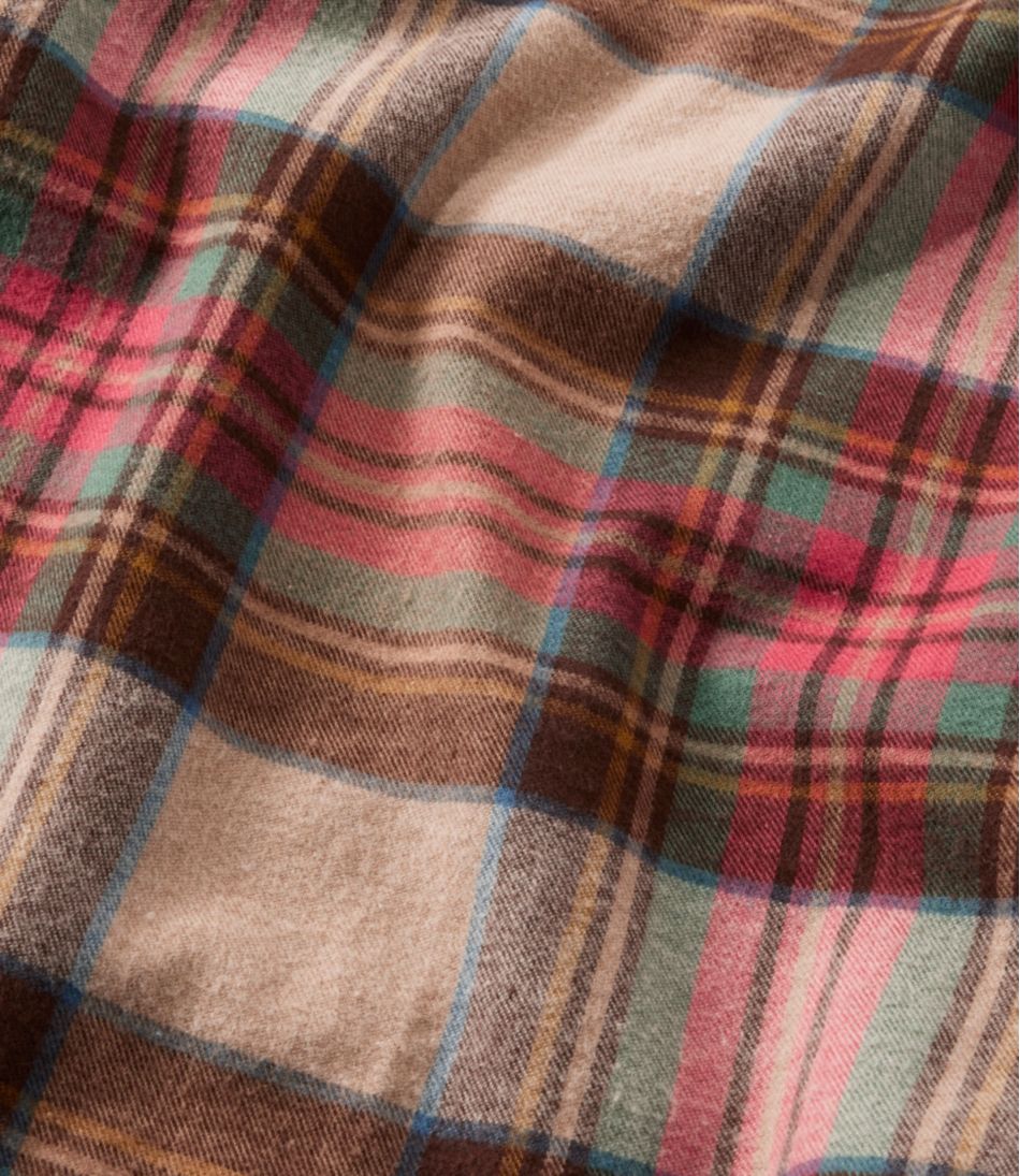 L.L.BeanWomen's Scotch Plaid Flannel Shirt, Quarter-Zip