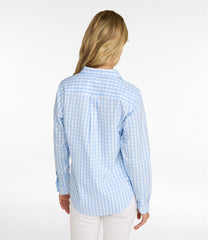L.L.BeanWomen's Wrinkle-Free Pinpoint Oxford Shirt, Long-Sleeve Relaxed Fit Plaid
