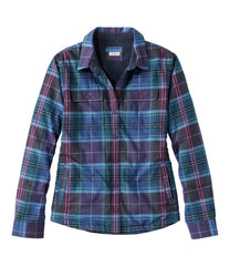 L.L.BeanWomen's Fleece-Lined Flannel Shirt, Snap-Front Plaid