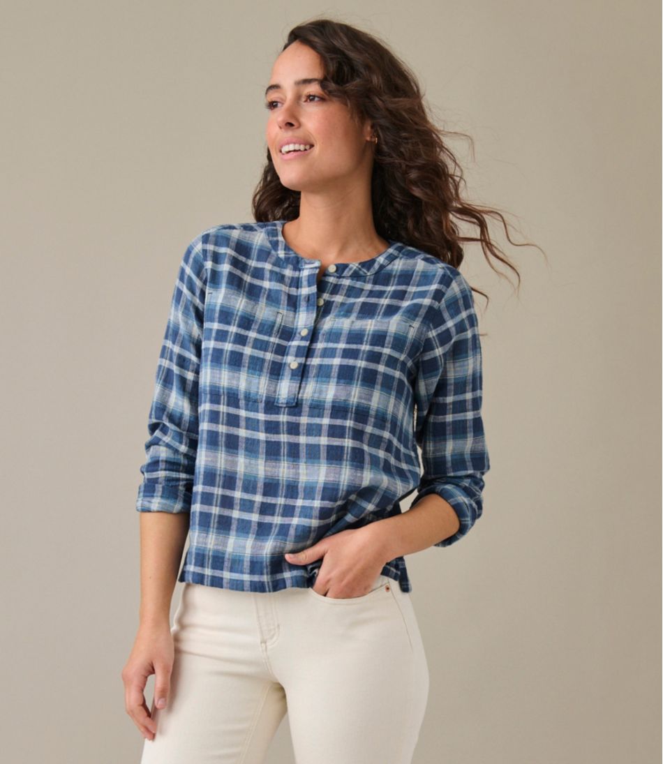 L.L.BeanWomen's Day Breeze Shirt, Long-Sleeve Collarless