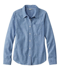 L.L.BeanWomen's Essential Cotton Shirt, Chambray Long Sleeve