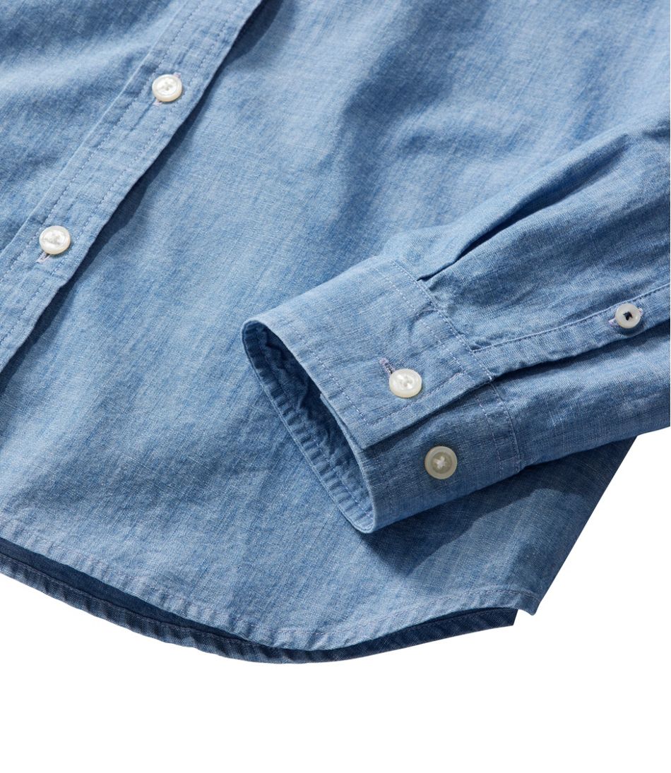 L.L.BeanWomen's Essential Cotton Shirt, Chambray Long Sleeve