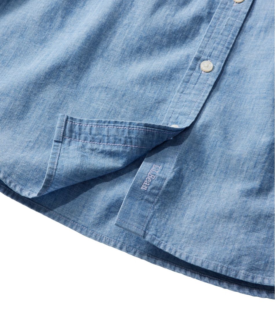L.L.BeanWomen's Essential Cotton Shirt, Chambray Long Sleeve