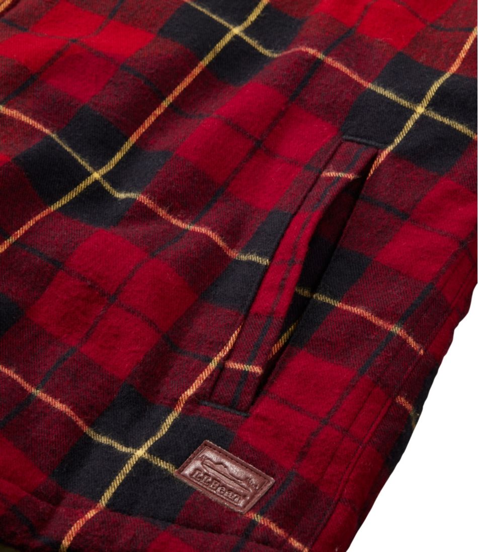 L.L.BeanWomen's Scotch Plaid Flannel Shirt, Sherpa-Lined Zip Hoodie