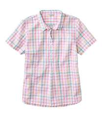 L.L.BeanWomen's Vacationland Seersucker Shirt, Short-Sleeve Popover Plaid