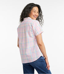L.L.BeanWomen's Vacationland Seersucker Shirt, Short-Sleeve Popover Plaid