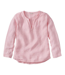 L.L.BeanWomen's Premium Washable Linen Shirt, Splitneck