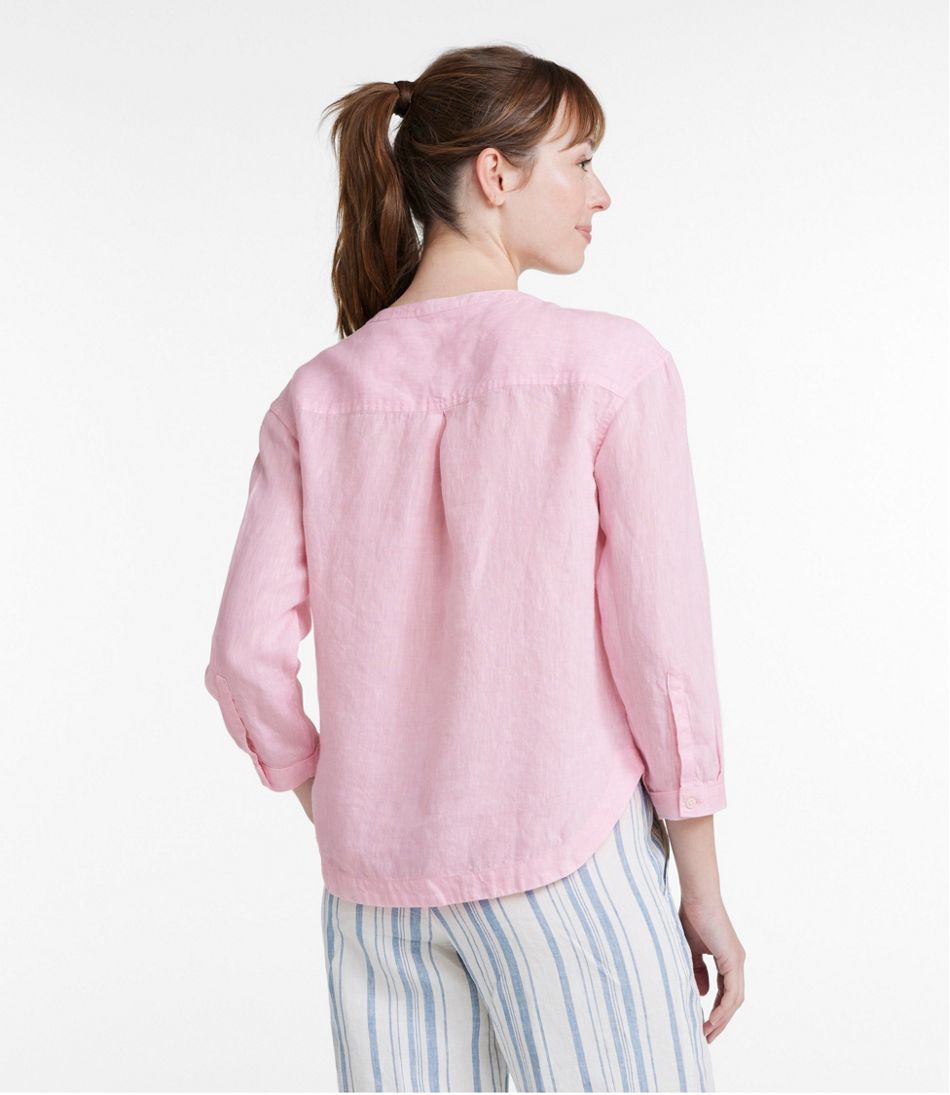 L.L.BeanWomen's Premium Washable Linen Shirt, Splitneck