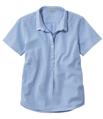 L.L.BeanWomen's Vacationland Seersucker Shirt, Short-Sleeve Popover Stripe