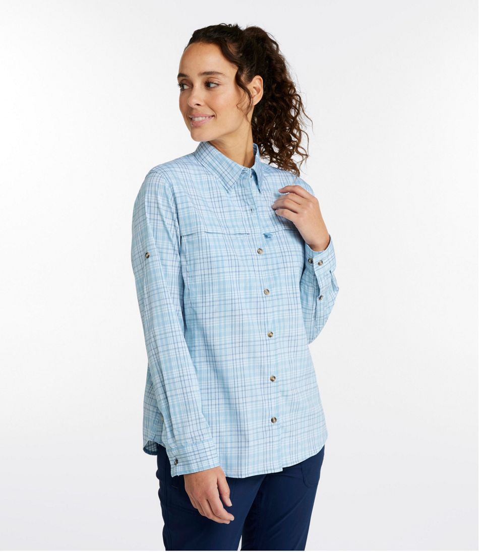 L.L.BeanWomen's Tropicwear Shirt, Plaid Long-Sleeve