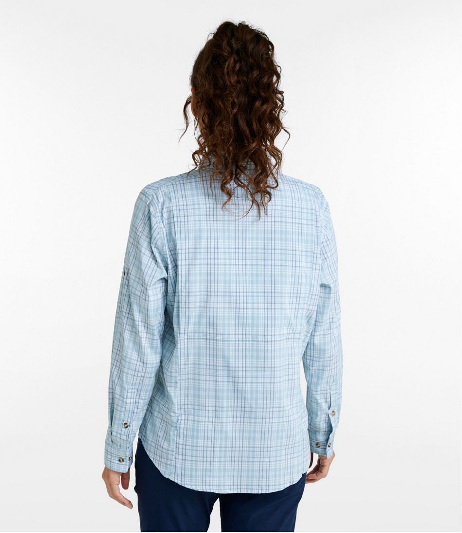 L.L.BeanWomen's Tropicwear Shirt, Plaid Long-Sleeve