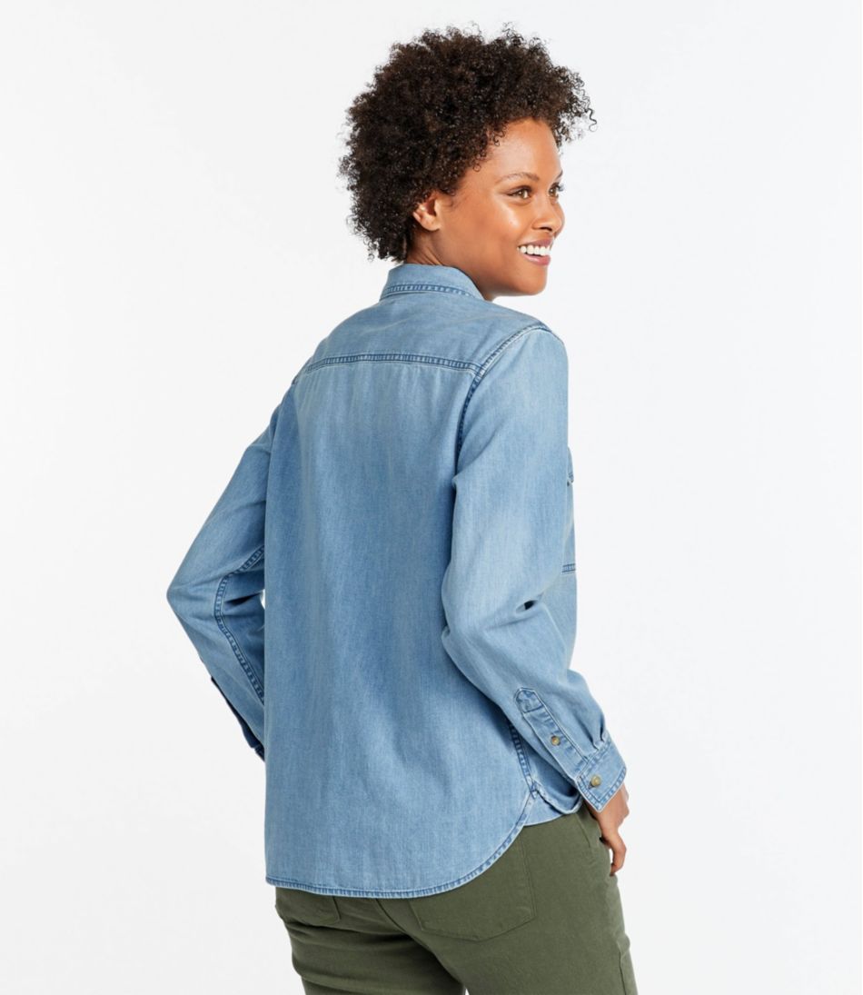 L.L.BeanWomen's L.L. Bean Heritage Washed Denim Shirt, Long-Sleeve