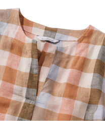 L.L.BeanWomen's Signature Linen-Blend Splitneck Shirt, Short-Sleeve