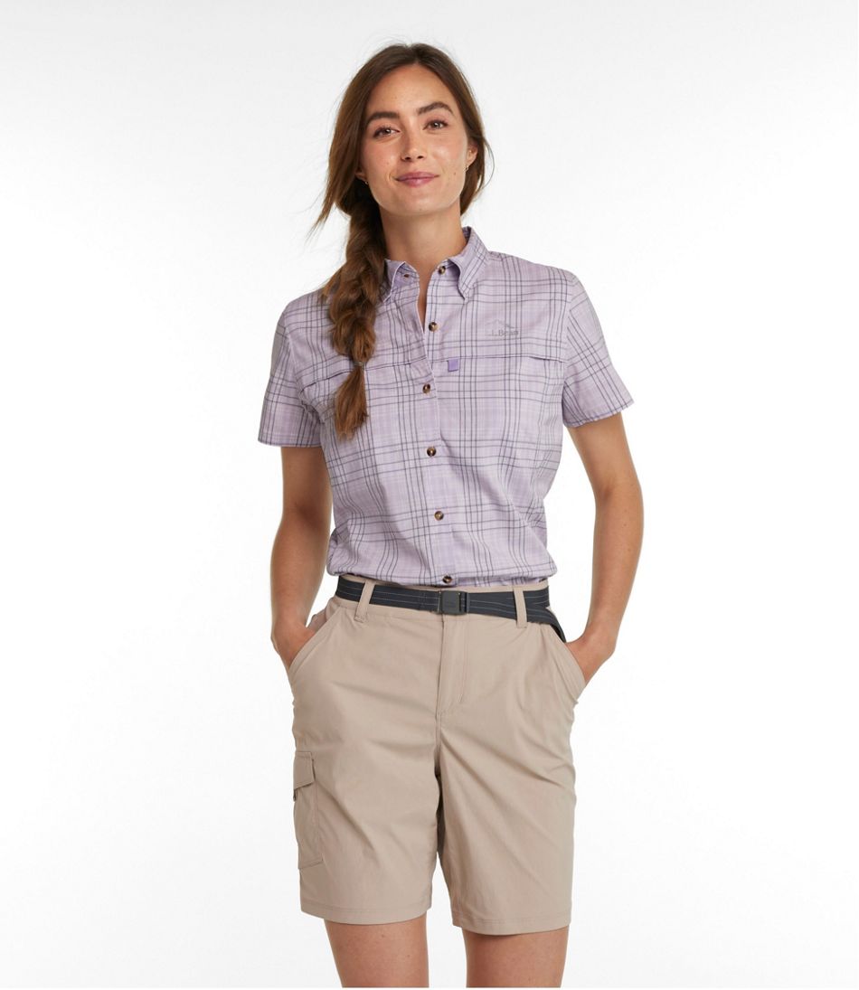 L.L.BeanWomen's Tropicwear Shirt, Plaid Short-Sleeve