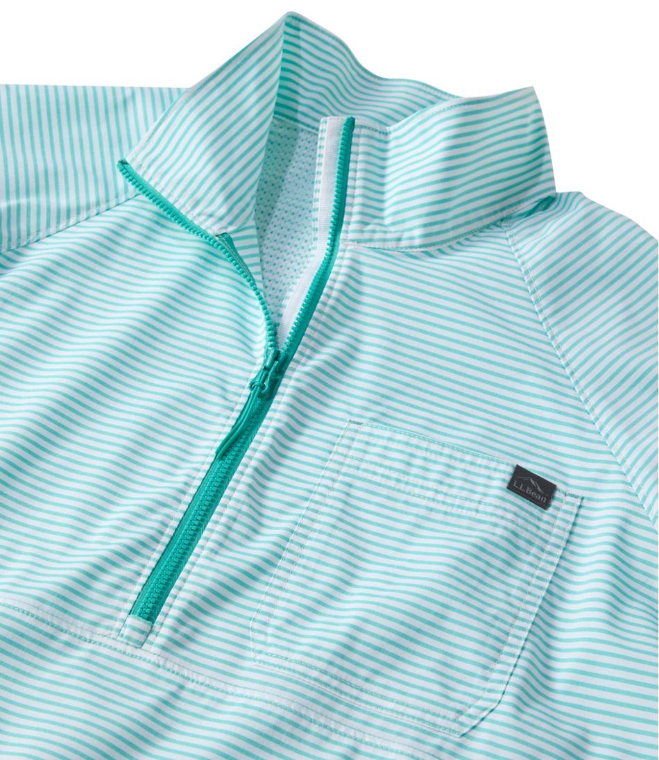 L.L.BeanWomen's Everyday SunSmart® Woven Shirt, Quarter-Zip Pullover Colorblock