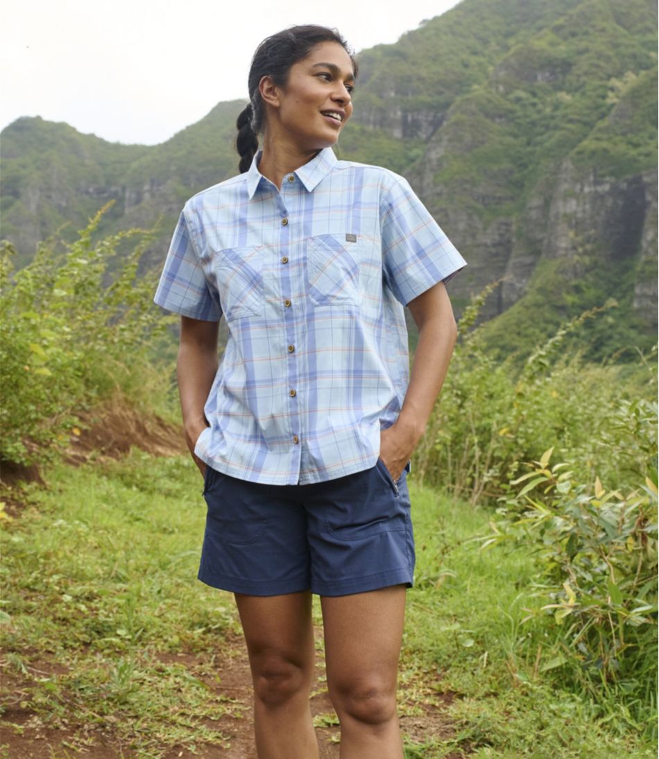 L.L.BeanWomen's Everyday SunSmart® Woven Shirt, Short-Sleeve Plaid