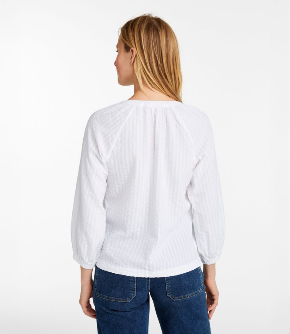 L.L.BeanWomen's Bean's Seacoast Seersucker Splitneck Shirt