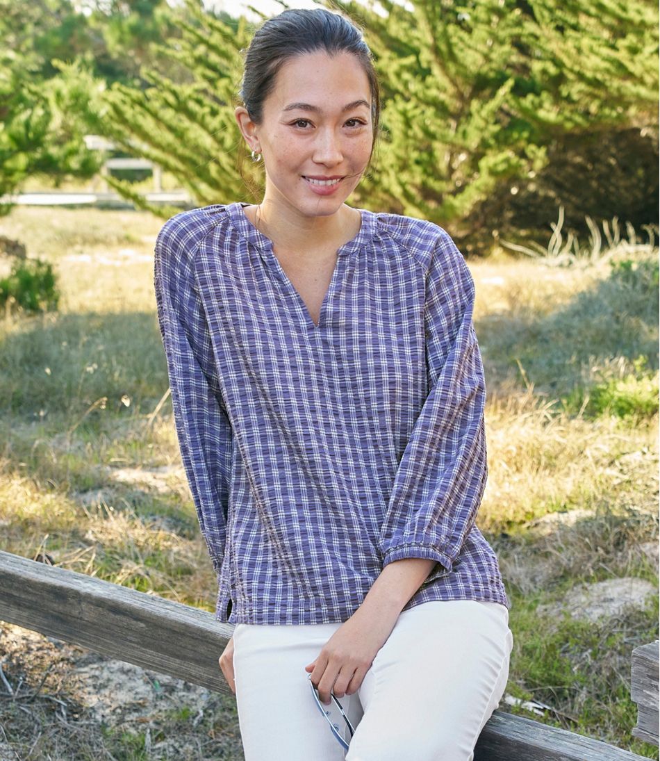 L.L.BeanWomen's Bean's Seacoast Seersucker Splitneck Shirt