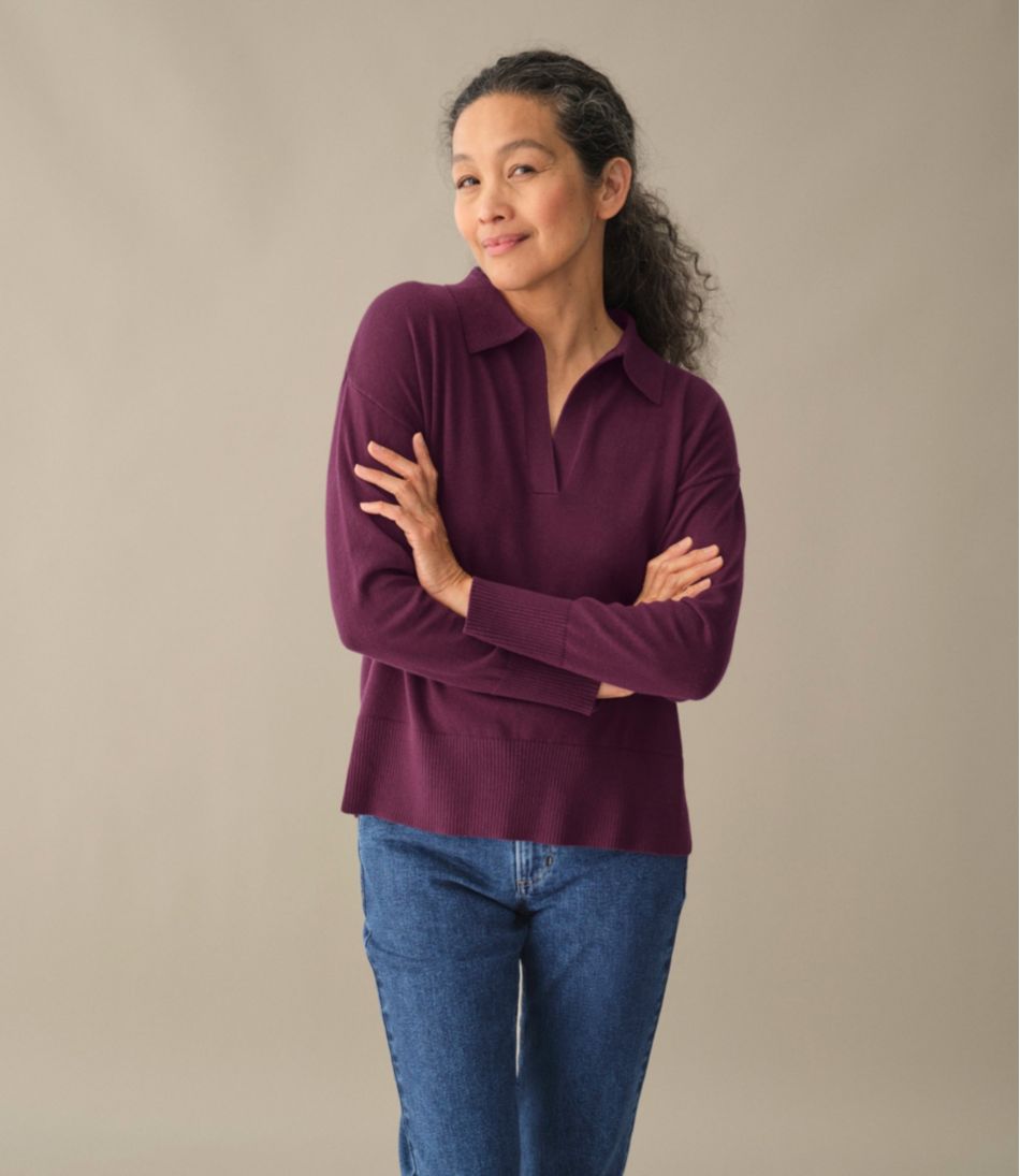 L.L.BeanWomen's Cotton/Cashmere Sweater, Polo