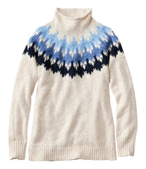L.L.BeanWomen's Cotton Ragg Sweater, Funnelneck Pullover Fair Isle