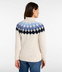 L.L.BeanWomen's Cotton Ragg Sweater, Funnelneck Pullover Fair Isle
