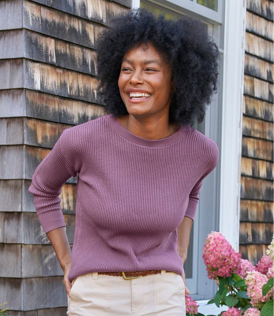 L.L.BeanWomen's Sunwashed Waffle Sweater, Pullover