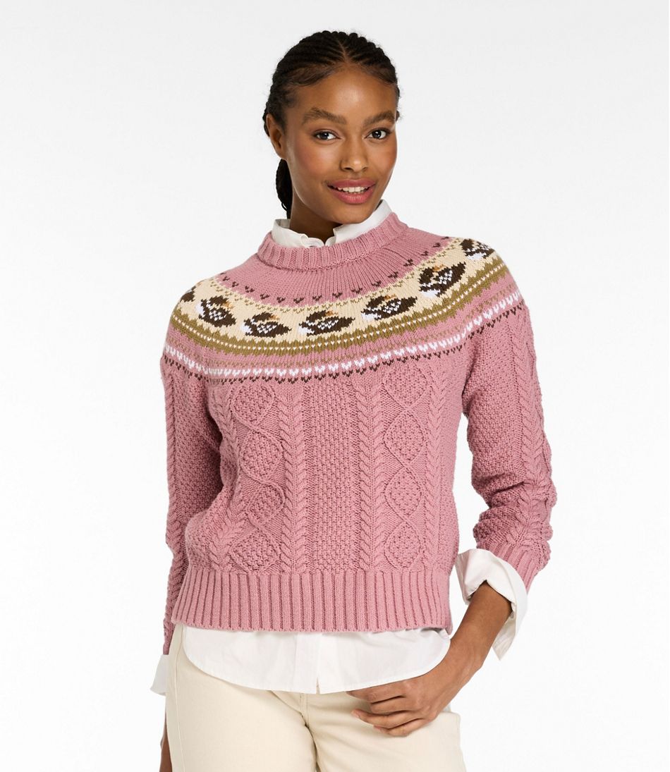 L.L.BeanWomen's Signature Cotton Fisherman Sweater, Crewneck Novelty