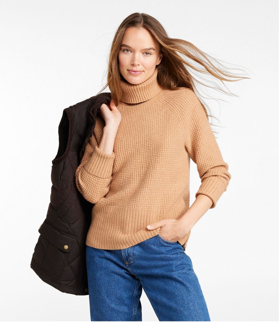 L.L.BeanWomen's SuperSoft Waffle Sweater, Turtleneck
