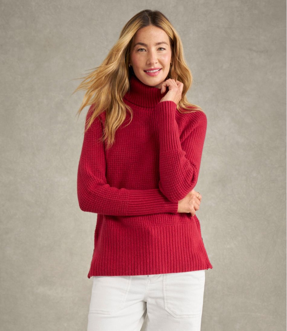 L.L.BeanWomen's SuperSoft Waffle Sweater, Turtleneck