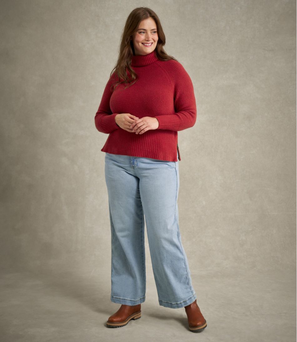 L.L.BeanWomen's SuperSoft Waffle Sweater, Turtleneck