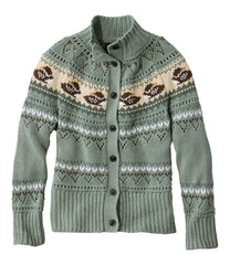 L.L.BeanWomen's Signature Cotton Fisherman Sweater, Short Cardigan Fair Isle