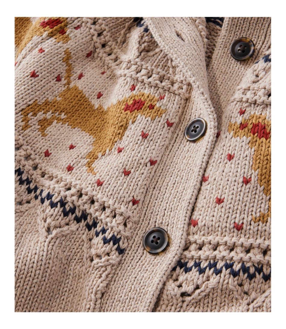 L.L.BeanWomen's Signature Cotton Fisherman Sweater, Short Cardigan Fair Isle