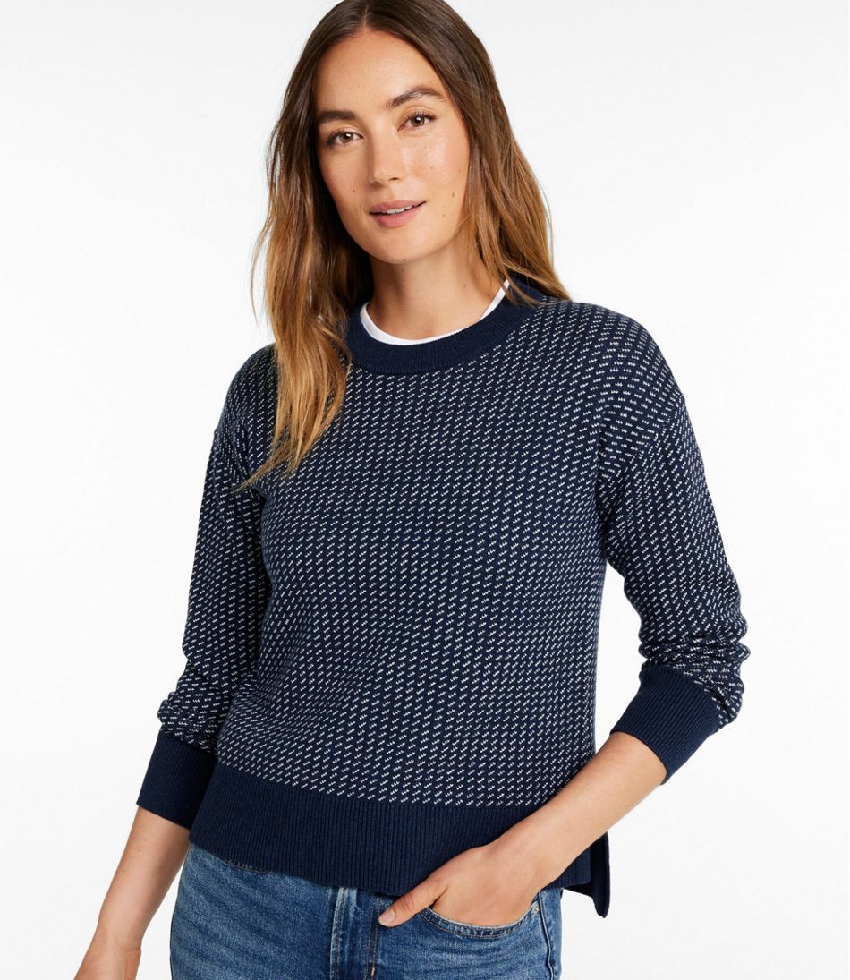 L.L.BeanWomen's Wicked Soft Cotton/Cashmere Crewneck Sweater, Pattern