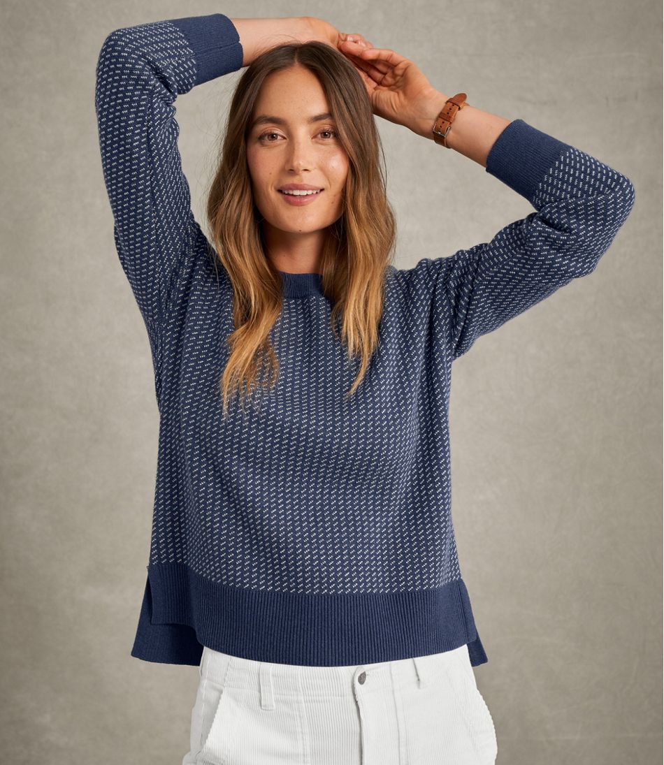L.L.BeanWomen's Wicked Soft Cotton/Cashmere Crewneck Sweater, Pattern
