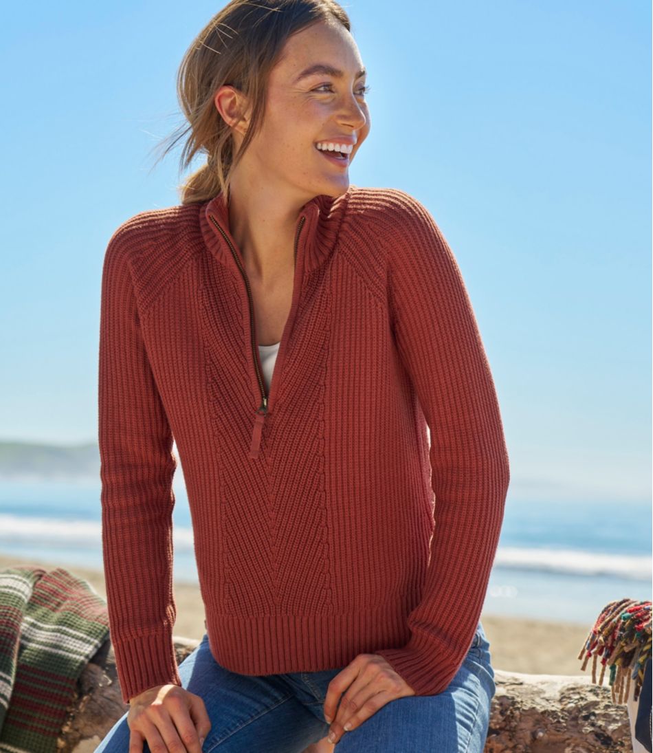 L.L.BeanWomen's Mariner Shaker Sweater, Quarter-Zip