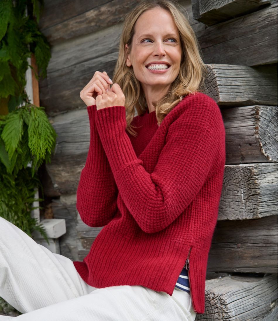 L.L.BeanWomen's SuperSoft Waffle Sweater, Crewneck