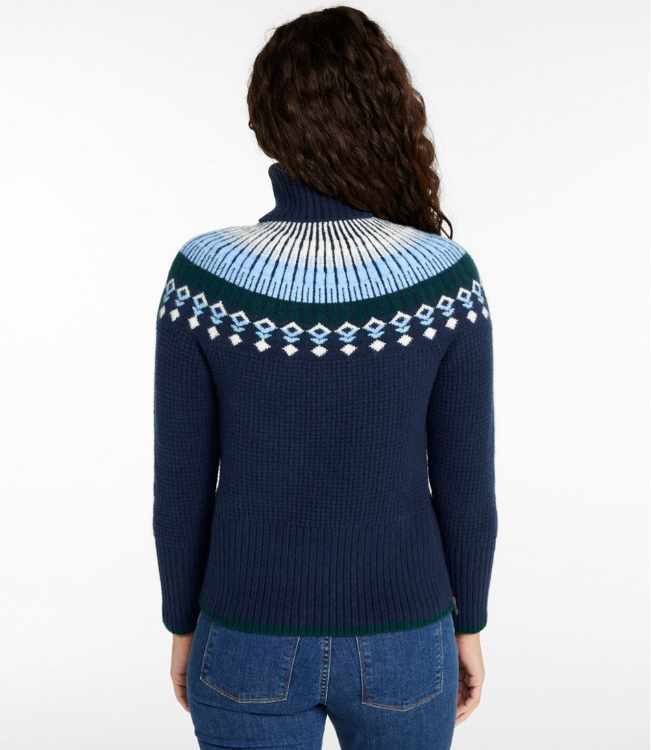 L.L.BeanWomen's SuperSoft Waffle Sweater, Turtleneck Fair Isle