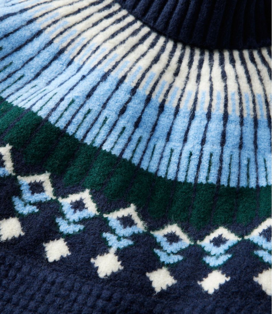 L.L.BeanWomen's SuperSoft Waffle Sweater, Turtleneck Fair Isle
