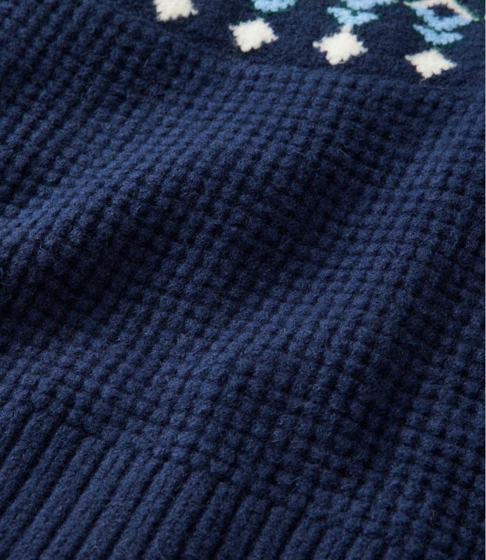 L.L.BeanWomen's SuperSoft Waffle Sweater, Turtleneck Fair Isle