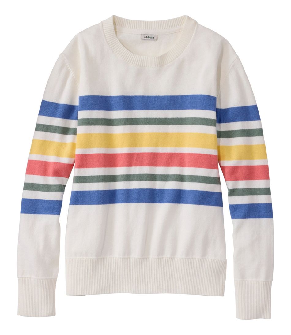 L.L.BeanWomen's Cotton/Cashmere Sweater, Crewneck Stripe