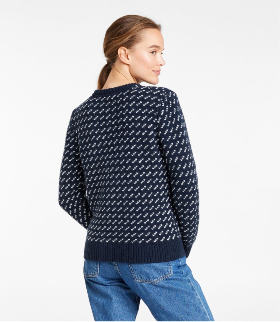 L.L.BeanWomen's Bean's Classic Ragg Wool Sweater, Crewneck Bird's-Eye