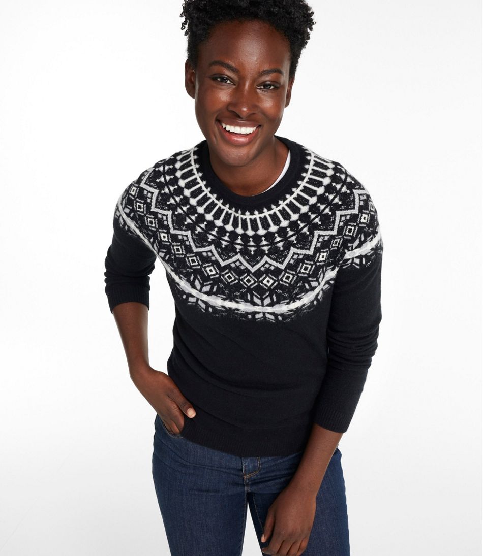 L.L.BeanWomen's Classic Cashmere Sweater, Crewneck Fair Isle