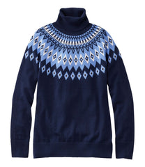 L.L.BeanWomen's Cotton/Cashmere Sweater, Turtleneck Fair Isle